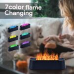 7Color Aroma Diffuser with Remote,Volcano Diffuser for Home Large Room，Flame Diffuser Humidifier 10.7"×3"×3.1" (Black-01) - Image 3