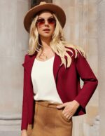 GRACE KARIN Womens Cropped Knit Sweater Blazer, Oversized Open Front Jackets 2025 Fall, Laple Cardigans Dressy Casual - Image 3