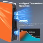 ELUTENG Cooling Fan for PS5 Slim Console Quiet Cooler Fan for PS5 Slim Disc and Digital Editions with 3 Adjustable Speeds Auto on off Cooling Accessories for PS5 Slim with LED Light and USB 2.0 Port - Image 6