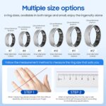 Smart Health Ring, Featuring Heart Rate, Stress and Sleep Monitoring Functions, Compatible with iPhone and Android, Waterproof Fitness Tracker for Women & Men, No Subscription Fee. (Gunmetal Gray, 9) - Image 3