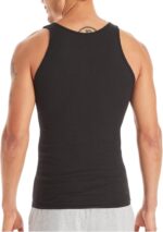 Hanes Men's Tank Top Undershirt Pack, Cool & Breathable Cotton, Moisture-Wicking Ribbed Tanks for Men, Multi-Pack - Image 4