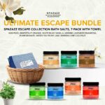 Hot Tub & Spa Bath Salt Aromatherapy Crystals - Spazazz Escape Collection 4 Oz 7-Pack Sampler & Hot Cold Towel - Lavender, Lime Coconut, Green Tea, Vanilla Jasmine, Kiwi Pear, Grapefruit, Pomegranate - Image 4