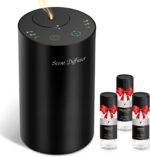 Waterless Essential Oil Diffuser Starter Kit - No Water Needed, Battery Operated Mini Scent Air Machine, Included 3x20ML Essential Oils, Portable Aromatherapy Diffuser for Home & Car & Office, Black - Image 2