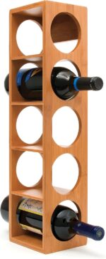 Lipper International 8305 Bamboo Wood Stackable 5-Bottle Wine Rack, 20-3/4" x 5-3/8" x 4-3/4" - Image 3