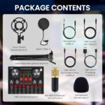ALSO GO Podcast Equipment Bundle, Professional BM-800 Podcast Microphone with Adjustable Stand, V8K Live Sound Card, Voice Changer, Recording Studio Package Suitable for Podcasting, Singing, Gaming - Image 10