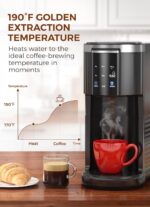 COWSAR Single Serve Coffee Maker, K Cup Coffee Brewer for Capsule and Ground Coffee, Capsule Coffee Machine with 40 Oz Water Tank, Instant-Heat, 5 Brew Sizes Up To 14 Oz, Black - Image 7