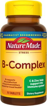 Nature Made Stress B Complex with Vitamin C and Zinc, Dietary Supplement for Immune Support, 75 Tablets, 75 Day Supply - Image 2