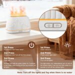 Essential Oil Diffuser, Flame Effect Aromatherapy Diffuser with 7-Color LED Lights & Auto Shut-Off, Ultrasonic Diffusers for Home, 120ml Samll Scent Diffuser for Essential Oils - White - Image 5