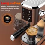 Espresso Machine 20 Bar,Touchscreen Espresso Maker with Steam Milk Frother, Stainless Steel Expresso Coffee Machine for Home with Removable Water Tank for Cappuccino Latte,Cold Brew,Long Coffee - Image 6