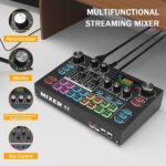 RHM X7 Podcast Equipment, Audio Mixer Interface with 48V Phantom Power & XLR Microphone Interface, 4 Voice Changing Modes, 16 Sound Effects, LCD Display, for PC/Phone/Streaming (TY01) - Image 8