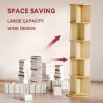 oneinmil Rotating Bookshelf, 360° Rotating Bookcase for Small Space, Corner Bookcase for Bedroom, Living Room, Study Room, 5 Tier, Wood - Image 6