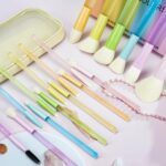 18-Pcs Makeup Brush Set for Beginners - Travel-Friendly with Soft Arthritis-Friendly Handles & Non-Shedding Bristles | Includes Storage Bag, Eyeshadow Brushes & Sponges (Multi-Color) - Image 8