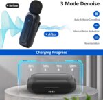2 Pcs Wireless Lavalier Microphone for iPhone iPad Android with Charging Case 7H Clip on Lapel Microphone Wireless for Video Recording Vlogging, YouTube, Interview, 3 Mode Denoise, 70ft - Image 3