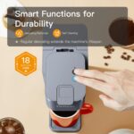 Mini Hot and Iced Coffee Maker Single Serve, for K Cup and Ground, 6 to 14 Oz Brew Sizes, with Recipe Book, for Home, Travel, RV, Office and Dorm, Elegant Gray - Image 7