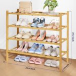 Kitsure Bamboo Wooden Shoe Rack for Closet - Stackable Shoe Organizer with Modular Structure, Space-Saving Shoe Shelf for Entryway, Living Room, Bedroom, 26.8" x 11" x 25.2", Natural - Image 3