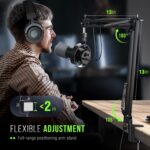 FIFINE K688 Podcast Microphone Kit, USB/XLR Dynamic Microphone with Boom Arm for PC/XLR Mixer, Gaming Mic with Mute Button, Headphone Jack for Vocal, Voice-Over, Streaming, Music Recording -K688CT - Image 9