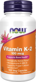 NOW Foods Supplements, Vitamin K-2 100 mcg, Menaquinone-4 (MK-4), Supports Bone Health*, 100 Veg Capsules - Image 2