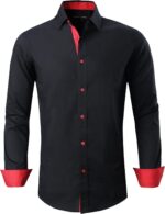 Alex Vando Mens Dress Shirts Regular Fit Long Sleeve Stretch Business Dress Shirts for Men - Image 2