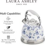 VQ Laura Ashley China Rose 3L Stainless Steel Tea Kettle Stovetop Whistling Teapot for Induction, Gas Hob or others. Silicon Coated Cool Handle & Push Button Mechanism Vintage Stove Top Kettle - Image 5