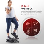 Sunny Health & Fitness 2-in-1 Premium Power Stepper with 400lbs Weight Capacity and Resistance Bands, Low-Impact Cardio, Space-Saving, Height-Adjustable, with Bluetooth and Free SunnyFit App - Image 4