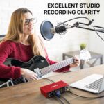 EBXYA 2i2 USB Audio Interface for PC Recording, 24-bit/192kHz Plug and Play USB Interface +48V Phantom Power for Music, Studio, Guitar, Podcast, Streaming(Metallic Red) - Image 7
