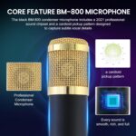 ALSO GO Podcast Equipment Bundle, Professional BM-800 Podcast Microphone with Adjustable Stand, V8K Live Sound Card, Voice Changer, Recording Studio Package Suitable for Podcasting, Singing, Gaming - Image 5