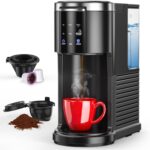 COWSAR Single Serve Coffee Maker, K Cup Coffee Brewer for Capsule and Ground Coffee, Capsule Coffee Machine with 40 Oz Water Tank, Instant-Heat, 5 Brew Sizes Up To 14 Oz, Black - Image 2