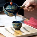 LURRIER Porcelain Chinese Gongfu Tea Set,Portable Teapot Set with 360 Rotation Tea maker and Infuser,Portable All in One Gift Bag for Travel,Home,Gifting,Outdoor and Office (Floral Blue) - Image 6