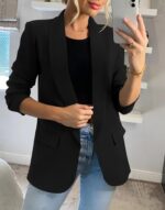 KIRUNDO Womens Blazer 2025 Spring Fall Bussiness Casual Long Sleeve Open Front Work Office Dressy Suit Jackets with Pockets - Image 5