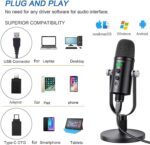 Microphone for Podcast, USB Microphone Kit for Phone, PC/Micro/Mac/Android,Professional Plug&Play Studio Mic with Stand for Gaming, Online Chatting, Videos, Voice Overs, Streaming - Image 4
