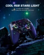 VOYEE Switch Controller, LED Star Wireless Pro Controllers Compatible with Switch 2/Lite/OLED, Multi-Platform Windows PC with 9 Colors Colorful RGB Lights/Programmable/Vibration/Turbo/Wakeup - Image 3