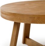 Plank+Beam Classic Round Coffee Table, 36" Farmhouse Coffee Table, Mini Center Tables for Small Spaces, Small Living Space Tea Table, Pecan Wirebrush - Image 5