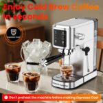 Espresso Machine 20 Bar,Touchscreen Espresso Maker with Steam Milk Frother, Stainless Steel Expresso Coffee Machine for Home with Removable Water Tank for Cappuccino Latte,Cold Brew,Long Coffee - Image 5