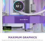 NZXT H9 Flow RGB+ (2025) – Large Dual-Chamber ATX Mid-Tower Airflow PC Case – Includes 7 RGB Fans (6 x 140mm, 1 x 120mm) & Control Hub – 420mm Radiator Support – Back-Connect Ready – White - Image 6
