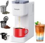 Single Serve Coffee Maker for K Cup, Ground and Tea, Hot and Iced Coffee Machines with Bold Setting, 6 to 16 Oz Brew Sizes, Compact for Small Spaces, White (2.0 Version) - Image 2