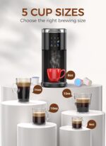 COWSAR Single Serve Coffee Maker, K Cup Coffee Brewer for Capsule and Ground Coffee, Capsule Coffee Machine with 40 Oz Water Tank, Instant-Heat, 5 Brew Sizes Up To 14 Oz, Black - Image 5