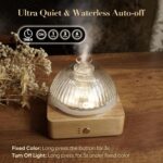 Glass Dome Essential Oil Diffuser with Glass Reservoir & Wood Base-No Plastic, 200ml Ultrasonic Diffuser for Aromatherapy with Timer 7 Color Light Auto-Off for Home Office Yoga Pilates - Image 6