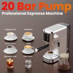 Espresso Machine 20 Bar,Touchscreen Espresso Maker with Steam Milk Frother, Stainless Steel Expresso Coffee Machine for Home with Removable Water Tank for Cappuccino Latte,Cold Brew,Long Coffee - Image 9