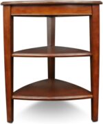 Shield Solid Wood Tiered End Table with Shelves, Glazed Auburn Brown, Perfect for Living Rooms, Bedrooms, and Small Spaces – Leick Home, 9009 - Image 4