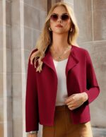 GRACE KARIN Womens Cropped Knit Sweater Blazer, Oversized Open Front Jackets 2025 Fall, Laple Cardigans Dressy Casual - Image 4