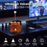 Volcano Diffuser, Essential Oil Diffuser 300ml Volcano Humidifier with Flame & Volcano Mist Mode, 2 Colors, Timer, Auto Shut-Off, Remote Control, Flame Diffusers for Home Bedroom Black - Image 3