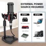 XLR Podcast Microphone Professional Cardioid Condenser Microphone for PC Computer Studio XLR Mic Kit for Recording/Podcasting/Streaming/Voice Over/ASMR/Home Studio/YouTube with Desktop Stand - Image 6