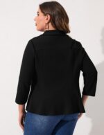 KOJOOIN Women Plus Size Casual Blazer Open Front Long Sleeve Work Office Cardigan Jackets - Image 5
