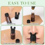 Chunful 2 Pcs Essential Oil Inhaler Leakproof Double Hole Aroma Nasal Inhaler Cap Mini Perfume Dispenser Bottle for Enhances Aromatherapy(Black) - Image 4