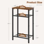 Hoctieon 2-Set 3 Tier End Table, Telephone Table Set of 2, Tall Side Table with Storage Set of 2, Small Nightstand for Small Spaces, Metal Frame, for Living Room, Bedroom, Sofa Couch, Rustic Brown - Image 4