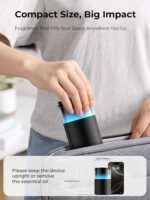 Waterless Essential Oil Diffuser: Battery Mini Scent Diffusers for Home&Car with 8 Color LED Night Light — Cool Mist Aroma Machine Deep Black - Image 7