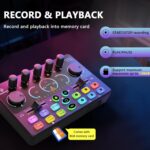 Podcast Equipment Bundle, +8GB Memory Card, Audio Interface Mixer with 48V Condenser Microphone, Built-in Recorder, Stereo, Voice Change for Podcast Recording, Streaming, Cam/PC/Phone/Tiktok (RS2i2) - Image 3