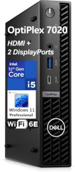 Dell OptiPlex 7020 MFF Business Desktop Computer, 7000 Micro Form Factor Mini, Intel Hexa-Core i5-12500T (Beat i7-11700T), 32GB DDR5 RAM, 1TB PCIe SSD, WiFi 6E, HDMI + 2 DisplayPorts, Windows 11 Pro - Image 2