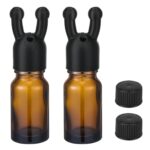 Chunful 2 Pcs Essential Oil Inhaler Leakproof Double Hole Aroma Nasal Inhaler Cap Mini Perfume Dispenser Bottle for Enhances Aromatherapy(Black) - Image 2