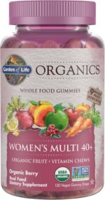 Garden of Life Organics Women 40+ Gummy Vitamins - Berry - Certified Organic, Non-GMO, Vegan, Kosher Complete Multi - Methyl B12, C & D3 - Gluten, Soy & Dairy Free, 120 Real Fruit Gummies - Image 2